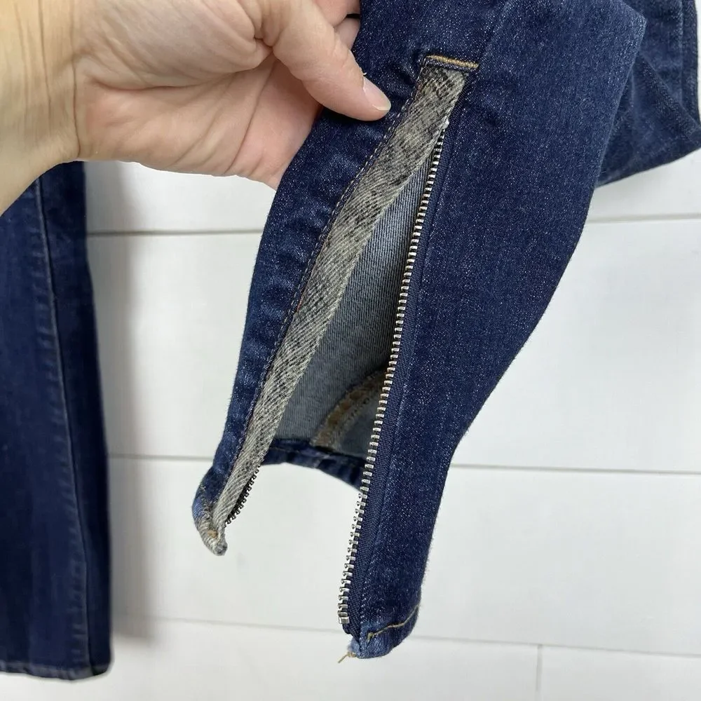 Anthropologie Pilcro High Rise Skinny Jeans Ankle Zip Snakeskin‎ Women's 29